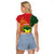 Personalised PNG Oro Provins Raglan Cropped T Shirt Papua New Guinea Plumeria Melanesian Pattern - Polynesian Pride
