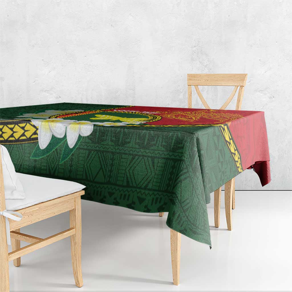 Personalised PNG Oro Provins Tablecloth Papua New Guinea Plumeria Melanesian Pattern - Polynesian Pride