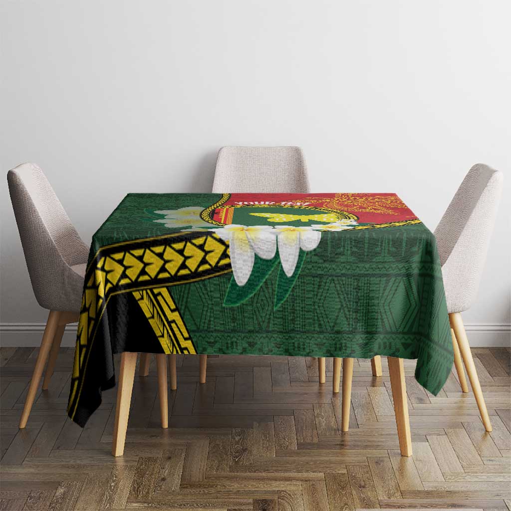 Personalised PNG Oro Provins Tablecloth Papua New Guinea Plumeria Melanesian Pattern - Polynesian Pride