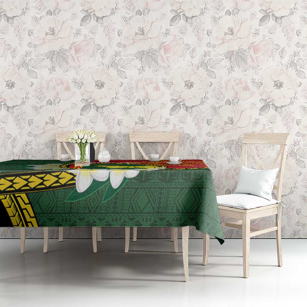 Personalised PNG Oro Provins Tablecloth Papua New Guinea Plumeria Melanesian Pattern - Polynesian Pride