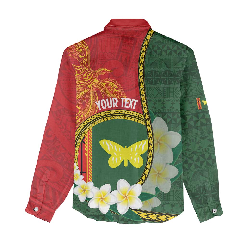 Personalised PNG Oro Provins Women Casual Shirt Papua New Guinea Plumeria Melanesian Pattern - Polynesian Pride