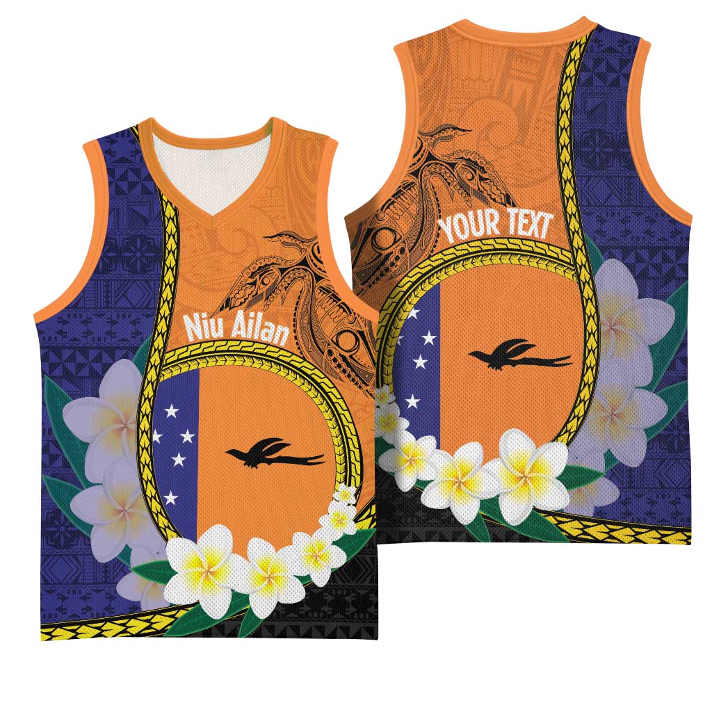 Personalised PNG Niu Ailan Basketball Jersey Papua New Guinea Plumeria Melanesian Pattern - Polynesian Pride