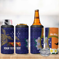 Personalised PNG Niu Ailan 4 in 1 Can Cooler Tumbler Papua New Guinea Plumeria Melanesian Pattern - Polynesian Pride