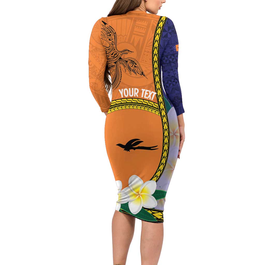 Personalised PNG Niu Ailan Family Matching Long Sleeve Bodycon Dress and Hawaiian Shirt Papua New Guinea Plumeria Melanesian Pattern - Polynesian Pride