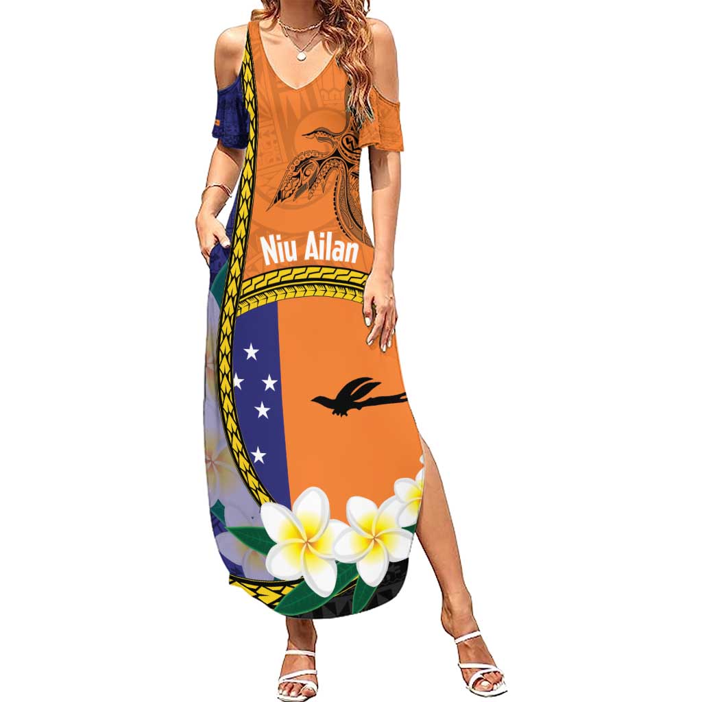 Personalised PNG Niu Ailan Family Matching Summer Maxi Dress and Hawaiian Shirt Papua New Guinea Plumeria Melanesian Pattern - Polynesian Pride