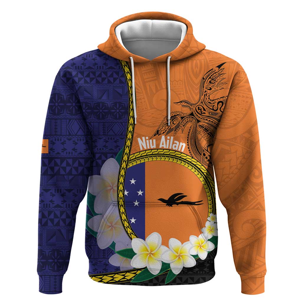 Personalised PNG Niu Ailan Hoodie Papua New Guinea Plumeria Melanesian Pattern - Polynesian Pride