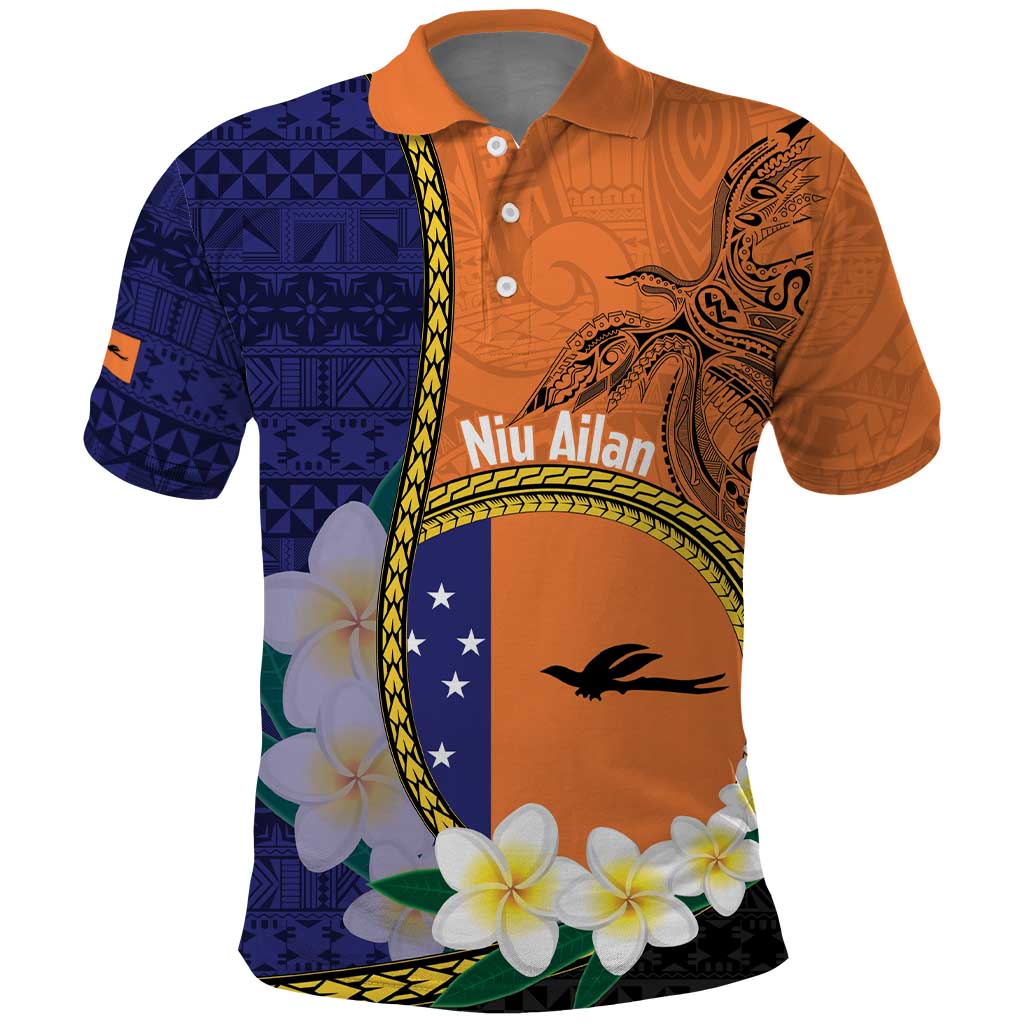 Personalised PNG Niu Ailan Polo Shirt Papua New Guinea Plumeria Melanesian Pattern - Polynesian Pride