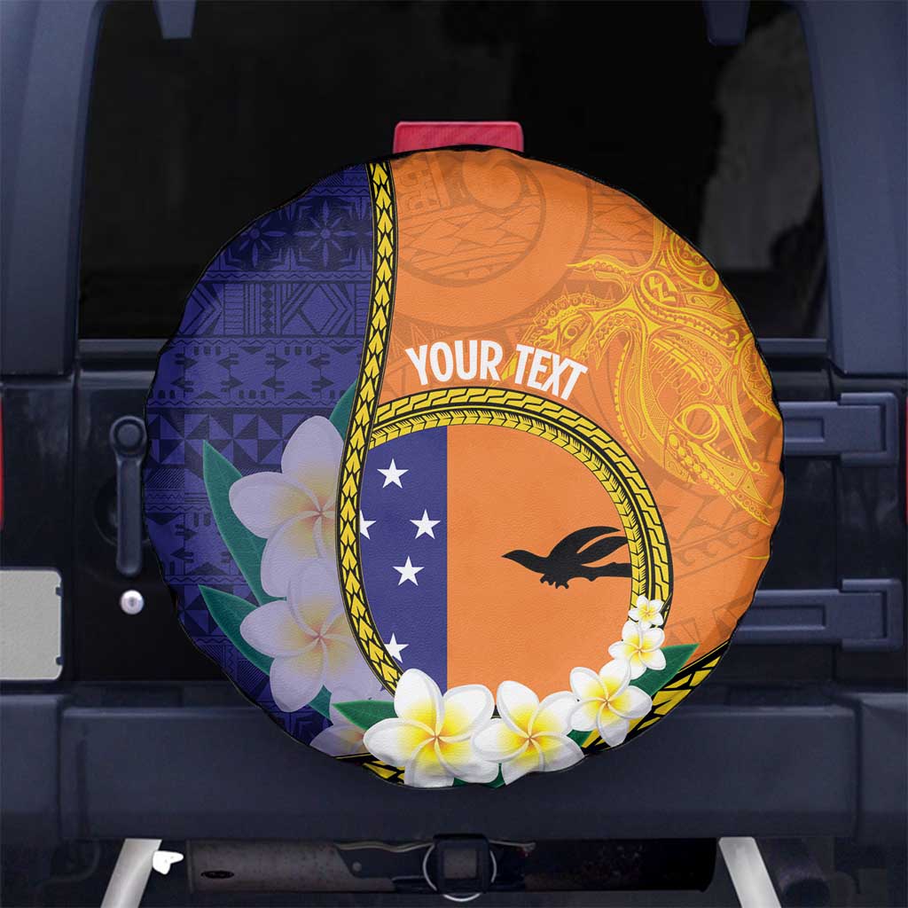 Personalised PNG Niu Ailan Spare Tire Cover Papua New Guinea Plumeria Melanesian Pattern - Polynesian Pride