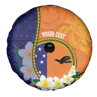 Personalised PNG Niu Ailan Spare Tire Cover Papua New Guinea Plumeria Melanesian Pattern - Polynesian Pride