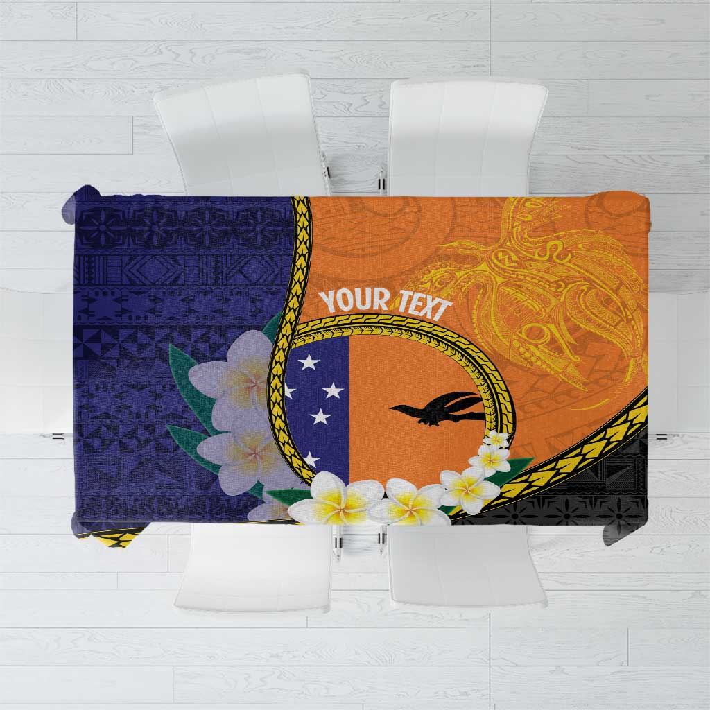Personalised PNG Niu Ailan Tablecloth Papua New Guinea Plumeria Melanesian Pattern - Polynesian Pride