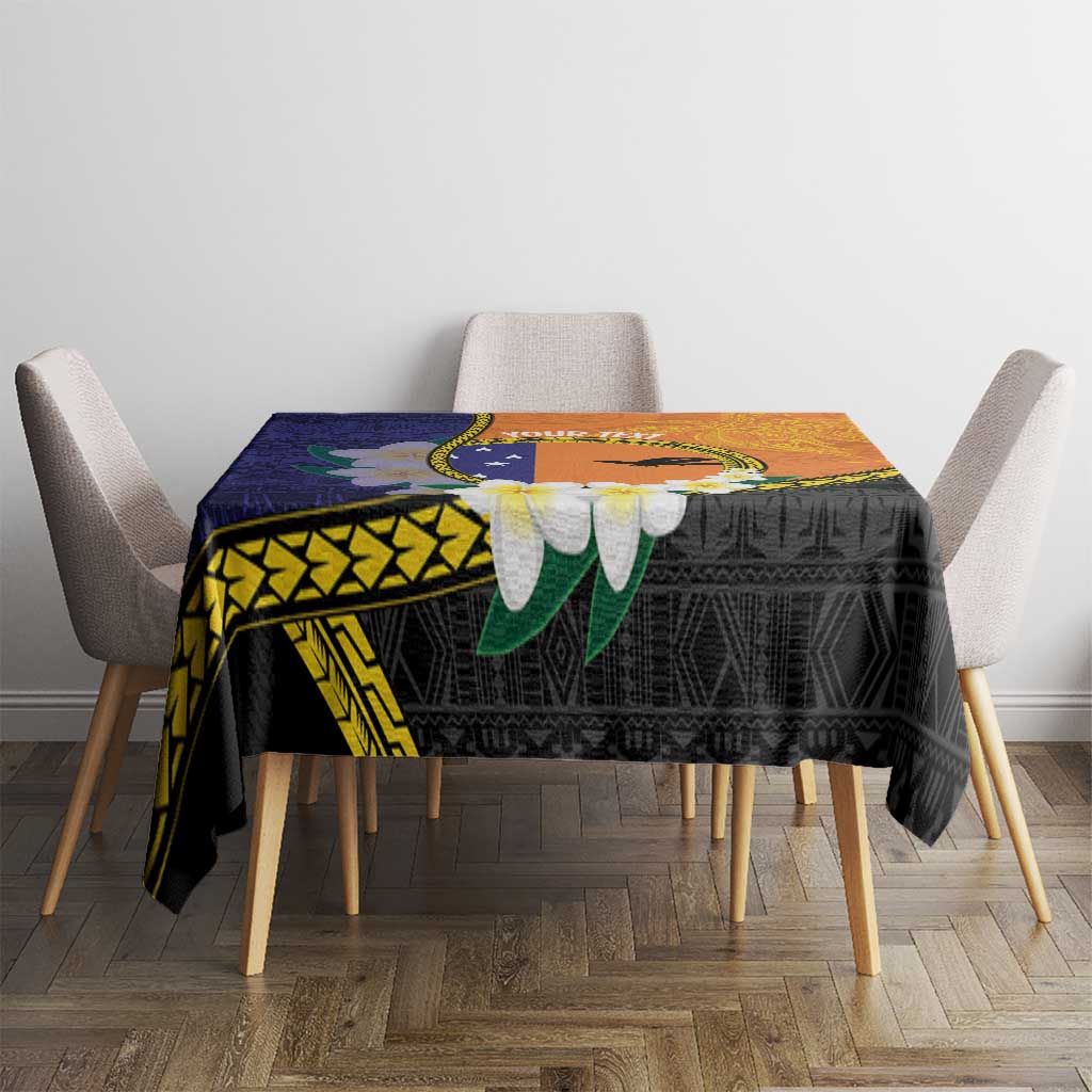 Personalised PNG Niu Ailan Tablecloth Papua New Guinea Plumeria Melanesian Pattern - Polynesian Pride