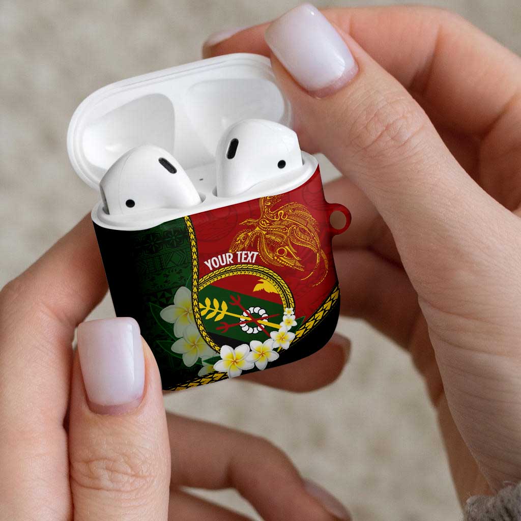 Personalised PNG Simbu Provins AirPods Case Papua New Guinea Plumeria Melanesian Pattern - Polynesian Pride