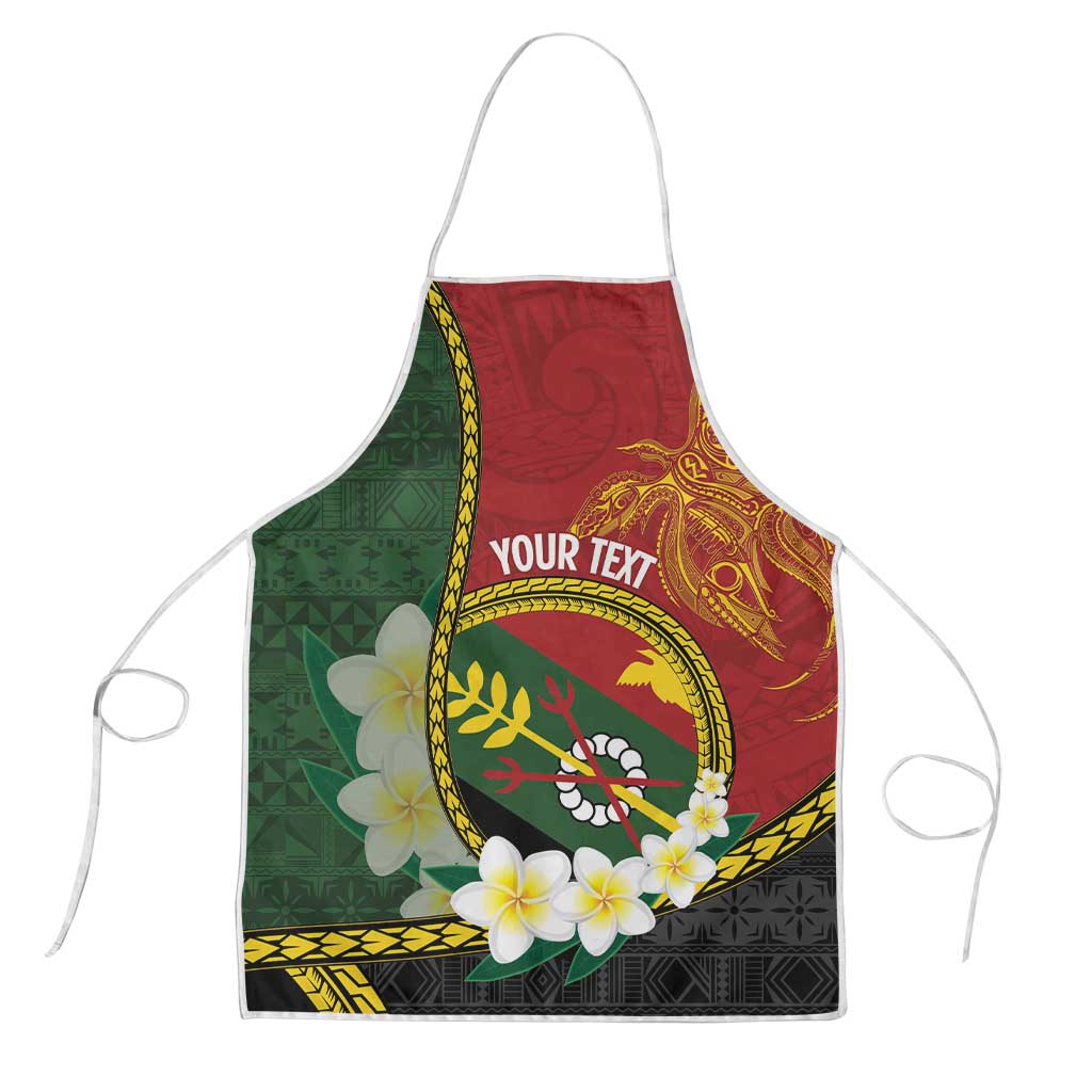 Personalised PNG Simbu Provins Apron Papua New Guinea Plumeria Melanesian Pattern - Polynesian Pride