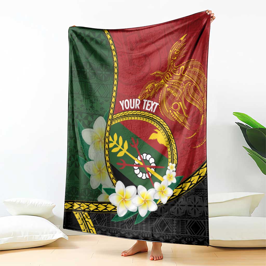 Personalised PNG Simbu Provins Blanket Papua New Guinea Plumeria Melanesian Pattern - Polynesian Pride