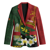 Personalised PNG Simbu Provins Blazer Papua New Guinea Plumeria Melanesian Pattern - Polynesian Pride