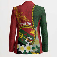 Personalised PNG Simbu Provins Blazer Papua New Guinea Plumeria Melanesian Pattern - Polynesian Pride