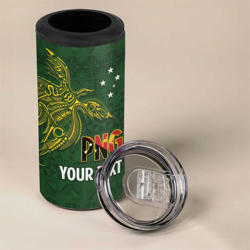 Personalised PNG Simbu Provins 4 in 1 Can Cooler Tumbler Papua New Guinea Plumeria Melanesian Pattern - Polynesian Pride