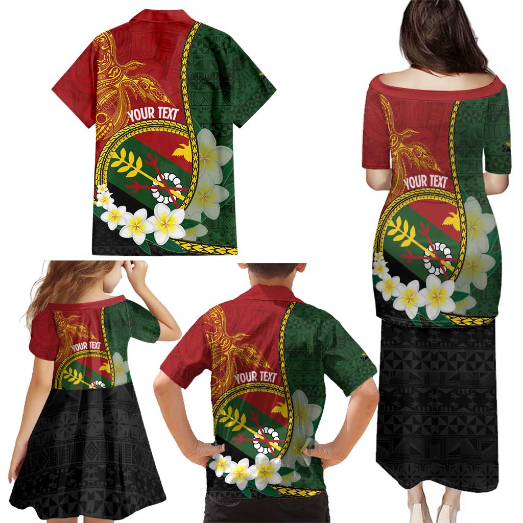 Personalised PNG Simbu Provins Family Matching Puletasi and Hawaiian Shirt Papua New Guinea Plumeria Melanesian Pattern - Polynesian Pride