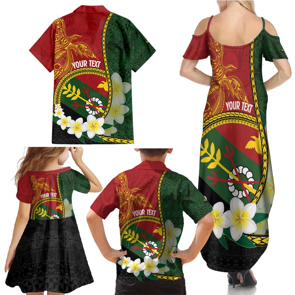 Personalised PNG Simbu Provins Family Matching Summer Maxi Dress and Hawaiian Shirt Papua New Guinea Plumeria Melanesian Pattern - Polynesian Pride