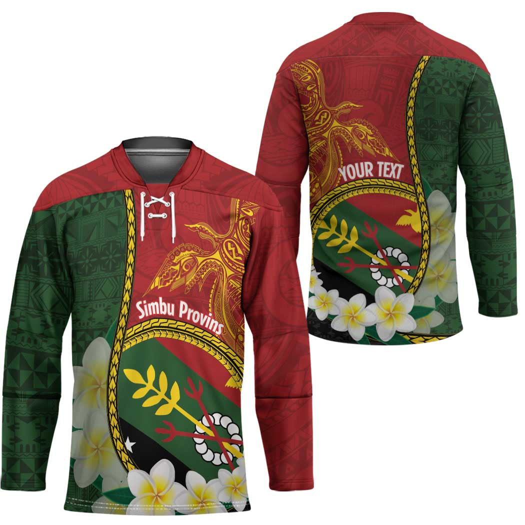 Personalised PNG Simbu Provins Hockey Jersey Papua New Guinea Plumeria Melanesian Pattern - Polynesian Pride