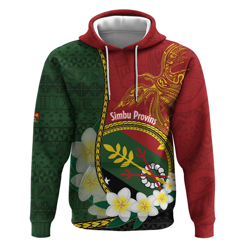 Personalised PNG Simbu Provins Hoodie Papua New Guinea Plumeria Melanesian Pattern - Polynesian Pride