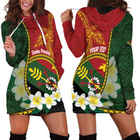 Personalised PNG Simbu Provins Hoodie Dress Papua New Guinea Plumeria Melanesian Pattern - Polynesian Pride