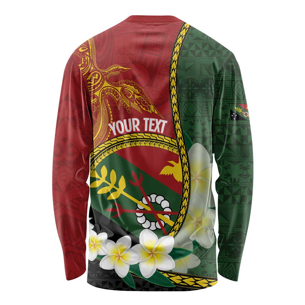 Personalised PNG Simbu Provins Long Sleeve Shirt Papua New Guinea Plumeria Melanesian Pattern - Polynesian Pride