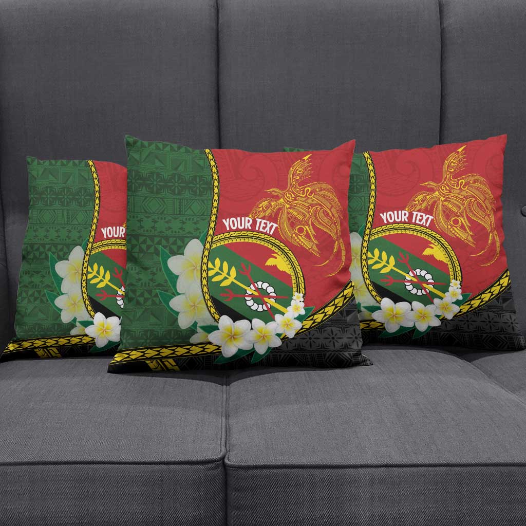 Personalised PNG Simbu Provins Pillow Cover Papua New Guinea Plumeria Melanesian Pattern - Polynesian Pride