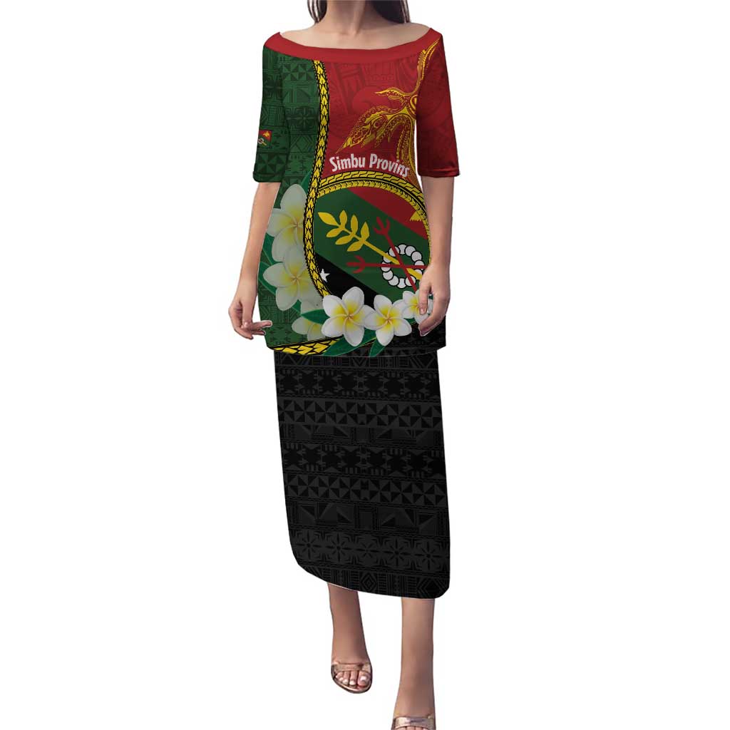 Personalised PNG Simbu Provins Puletasi Papua New Guinea Plumeria Melanesian Pattern - Polynesian Pride