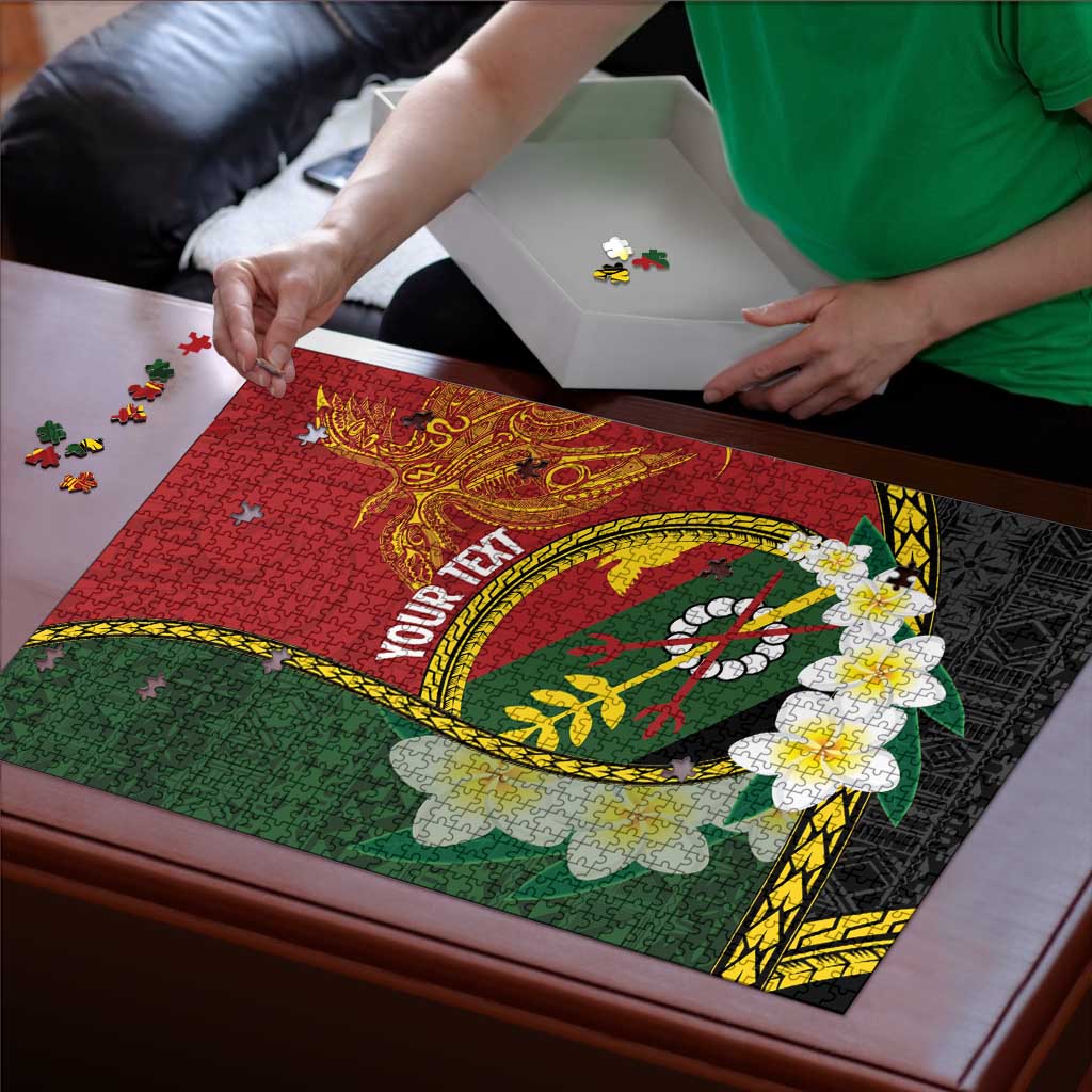 Personalised PNG Simbu Provins Puzzle Papua New Guinea Plumeria Melanesian Pattern - Polynesian Pride