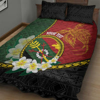 Personalised PNG Simbu Provins Quilt Bed Set Papua New Guinea Plumeria Melanesian Pattern - Polynesian Pride