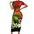 Personalised PNG Simbu Provins Short Sleeve Bodycon Dress Papua New Guinea Plumeria Melanesian Pattern - Polynesian Pride