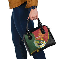 Personalised PNG Simbu Provins Shoulder Handbag Papua New Guinea Plumeria Melanesian Pattern - Polynesian Pride