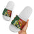 Personalised PNG Simbu Provins Slide Sandals Papua New Guinea Plumeria Melanesian Pattern - Polynesian Pride