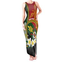 Personalised PNG Simbu Provins Tank Maxi Dress Papua New Guinea Plumeria Melanesian Pattern - Polynesian Pride