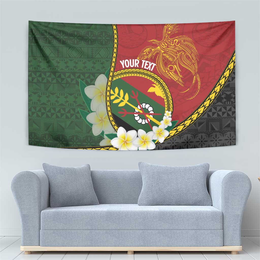 Personalised PNG Simbu Provins Tapestry Papua New Guinea Plumeria Melanesian Pattern - Polynesian Pride