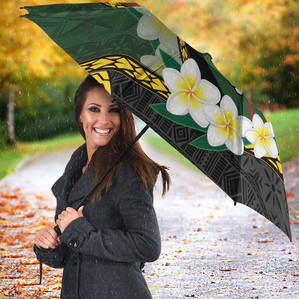 Personalised PNG Simbu Provins Umbrella Papua New Guinea Plumeria Melanesian Pattern - Polynesian Pride