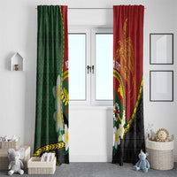 Personalised PNG Simbu Provins Window Curtain Papua New Guinea Plumeria Melanesian Pattern - Polynesian Pride