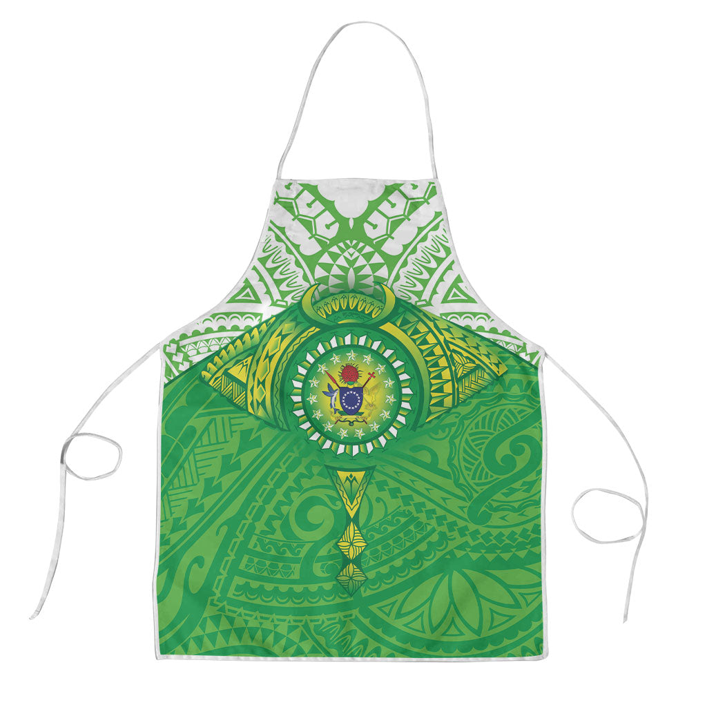 Cook Islands Manta Ray Apron Kuki Airani Tattoo Green Color
