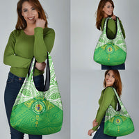 Cook Islands Manta Ray Grocery Bag Kuki Airani Tattoo Green Color LT14 - Polynesian Pride