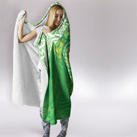 Cook Islands Manta Ray Hooded Blanket Kuki Airani Tattoo Green Color LT14 - Polynesian Pride