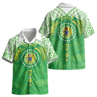 Cook Islands Manta Ray Kid Hawaiian Shirt Kuki Airani Tattoo Green Color LT14 - Polynesian Pride