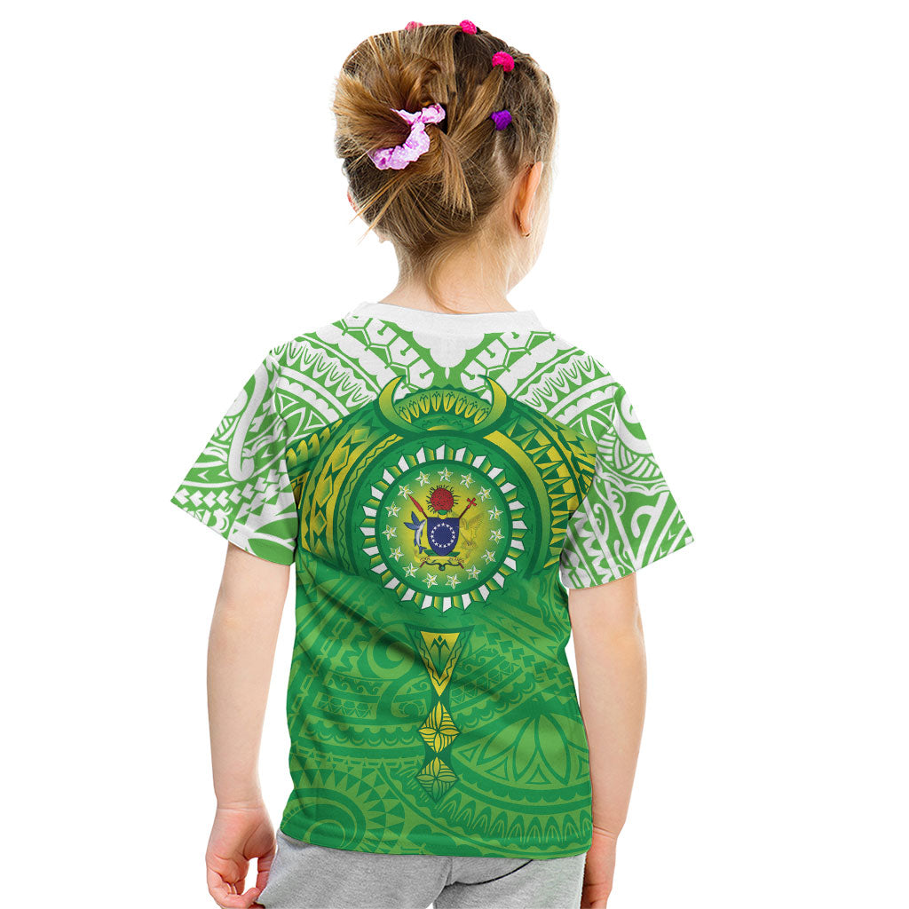 Cook Islands Manta Ray Kid T Shirt Kuki Airani Tattoo Green Color LT14 - Polynesian Pride