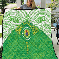 Cook Islands Manta Ray Quilt Kuki Airani Tattoo Green Color LT14 Green - Polynesian Pride