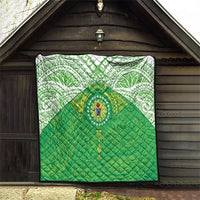 Cook Islands Manta Ray Quilt Kuki Airani Tattoo Green Color LT14 - Polynesian Pride