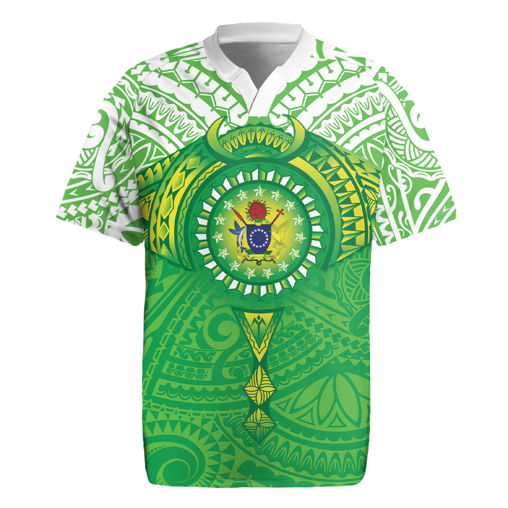 Cook Islands Manta Ray Rugby Jersey Kuki Airani Tattoo Green Color