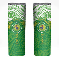Cook Islands Manta Ray Skinny Tumbler Kuki Airani Tattoo Green Color LT14 Green - Polynesian Pride
