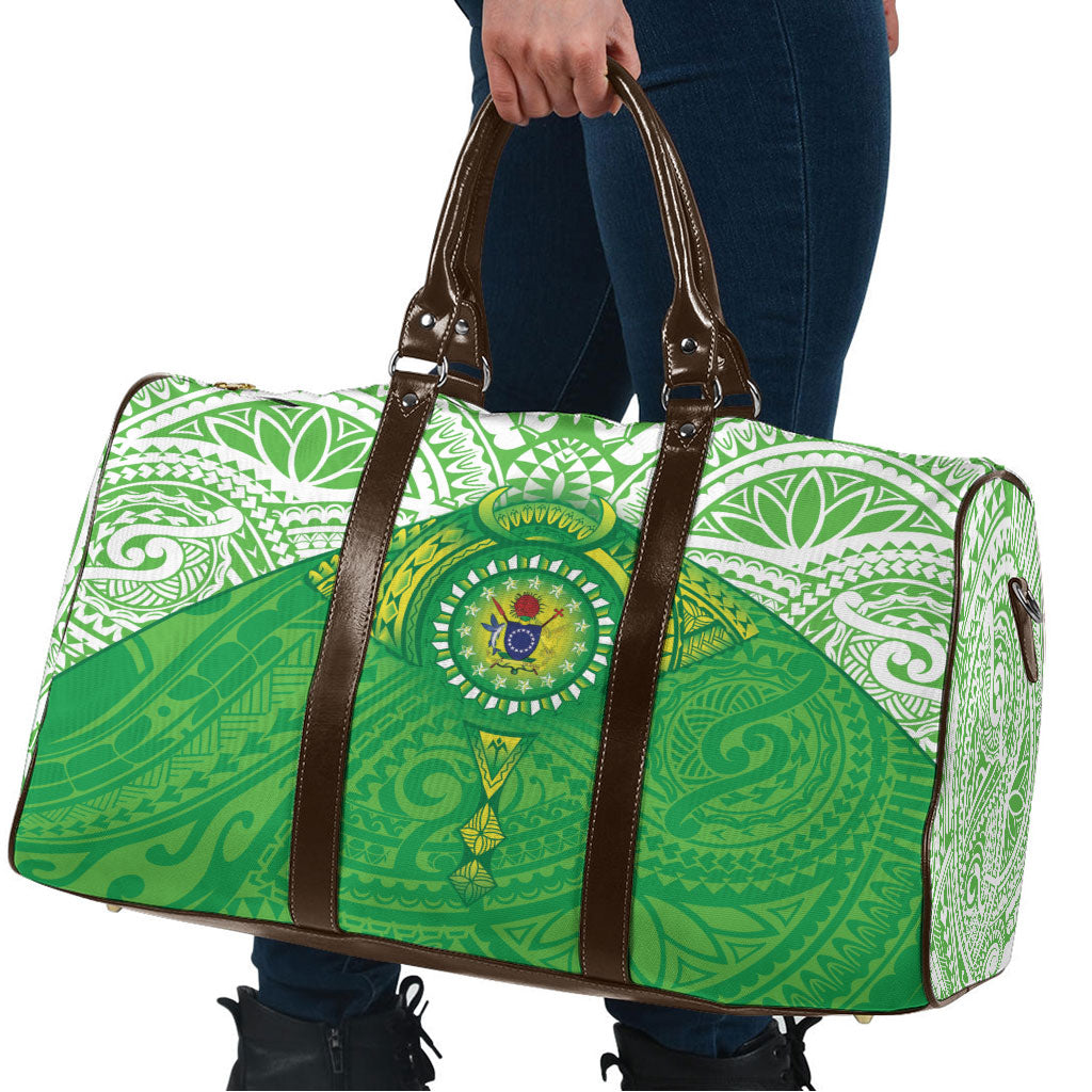 Cook Islands Manta Ray Travel Bag Kuki Airani Tattoo Green Color LT14 - Polynesian Pride