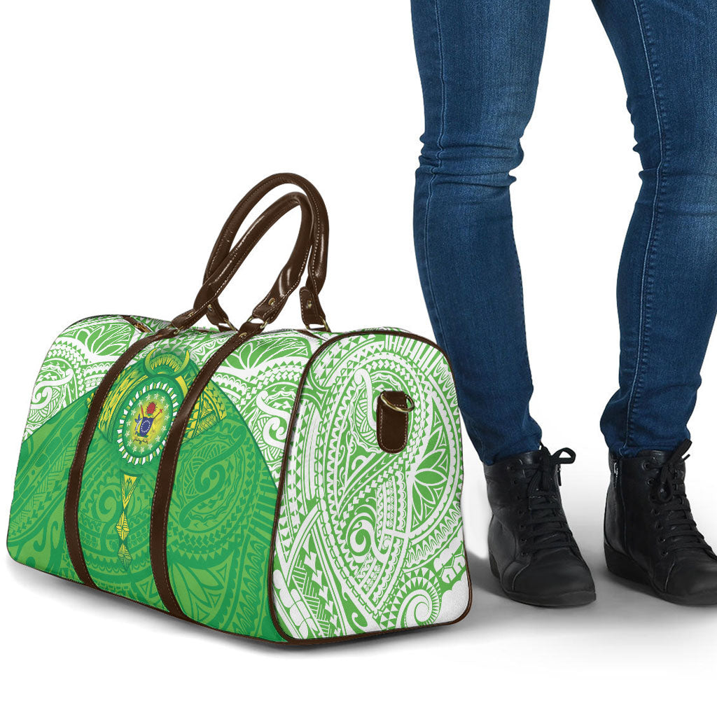 Cook Islands Manta Ray Travel Bag Kuki Airani Tattoo Green Color LT14 - Polynesian Pride