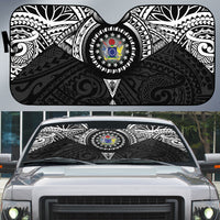 Cook Islands Manta Ray Auto Sun Shade Kuki Airani Tattoo Black Color LT14 Black - Polynesian Pride